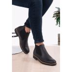 ZegeShoes Chelsea Erkek Kışlık Bot Suni Deri Malzeme ile Lastikli Bağlama ve Rahat Kullanım - Siyah