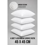 ZEGPAR 4 Adet %100 Boncuk Silikon Dolgulu 450 Gram Kırlent İçi Yastık 45 x 45 cm