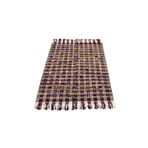 Zehra Abla Halı Antika El Dokuma Ekoseli Ender Boyutlu İşlemeli Sofra Tülü Yün Kilim 6248 Çok Renkli-140 x 170