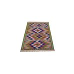 Zehra Abla Halı El Dokuma Benzersiz Yüncü Yörük Yün Kilim 6361 Çok Renkli-120 x 170