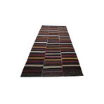 Zehra Abla Halı El Dokuma Devasa Çizgili Gökçeağaç Kastamonu Yün Kilim 6258 Çok Renkli-180 x 400