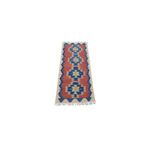 Zehra Abla Halı El Dokuma Zarif Renkli Pamukkale Denizli Yün Kilim 6338 Çok Renkli-60 x 150