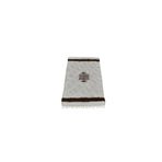 Zehra Abla Halı Yeni El Dokuma Benzersiz Tiftik Yün Siirt Battaniyesi Kilim 5477 Beyaz-80 x 125