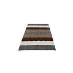 Zehra Abla Halı Yeni El Dokuma Geniş Çizgili Dikişsiz Çift Kişilik Tiftik Yün Siirt Battaniyesi Kilim 5800 Renkli-160 x 220