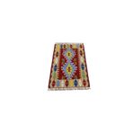 Zehra Abla Halı Yeni El Dokuma Kırmızı Kayseri Yün Kilim 6358 Çok Renkli-80 x 130