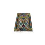 Zehra Abla Halı Yeni El Dokuma Nadir Rengarenk Cerit Yörükleri Meşhed İran Yün Kilim 5545 Renkli-100 x 150