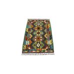 Zehra Abla Halı Yeni El Dokuma Rengarenk Cerit Yörükleri Meşhed İran Yün Kilim 5393 Renkli-100 x 160
