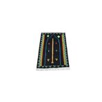 Zehra Abla Halı Yeni El Dokuması Benzersiz Bayburt Mihraplı Seccade Siyah Yün Kilim 6403 Çok Renkli-80 x 120