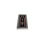 Zehra Abla Halı Yeni El Dokuması Siyah Bayburt Mihraplı Seccade Kilim 6393 Çok Renkli-70 x 130