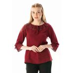 Zehra Şile Bezi Yazlık Bluz Bordo Brd L Bordo