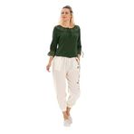 Zehra Şile Bezi Yazlık Bluz Yeşil Ysl