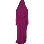 Zehranaz Namaz Elbisesi Açık Mürdüm Fermuarlı Namaz Elbisesi2 - L - XL