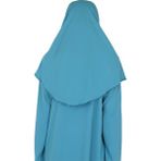 Zehranaz Namaz Elbisesi Açık Petrol Mavi Fermuarlı Namaz Elbisesi2 - L - XL