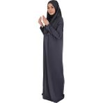Zehranaz Namaz Elbisesi Antrasit Gri Fermuarlı Namaz Elbisesi3 - 2XL - 3XL
