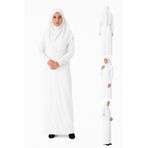 ZEHRANAZ NAMAZ ELBİSESİ Beyaz Fermuarlı Namaz Elbisesi