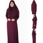 Zehranaz Namaz Elbisesi Bordo Fermuarlı Namaz Elbisesi2 - L - XL