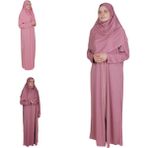 Zehranaz Namaz Elbisesi Gül Kurusu Fermuarlı Namaz Elbisesi3 - 2XL - 3XL