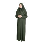 ZEHRANAZ NAMAZ ELBİSESİ Koyu Haki Fermuarlı Namaz Elbisesi