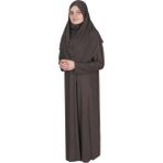 Zehranaz Namaz Elbisesi Koyu Kahverengi Fermuarlı Namaz Elbisesi2 - L - XL