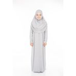 Zehranur Hijab Çocuk Namaz Elbisesi - 9 - 12 Yaş - 248-Gri