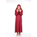 Zehranur Hijab Çocuk Namaz Elbisesi - 9 - 12 Yaş - Açık Bordo