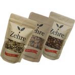 Zehre 3'lü Avantaj Paketi 250 gr Çiğ Badem İçi + 250 gr Çiğ Fındık İçi + 250 gr Ceviz İçi - 750 gr
