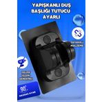 zeixpow Yapışkanlı Duş Başlığı Tutucu Ayarlanabilir Siyah