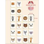 Zeka Kartları Eşleştirme Oyunu Sevimli Hayvan Hafıza Kartı Ahşap Eğitici Puzzle Oyuncak (5,5x7,5 Cm)