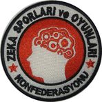 Zeka Sporları Ve Oyunları Konfederasyonu Nakış İşleme Arma Patch Peç 7.5x7.5 Cm