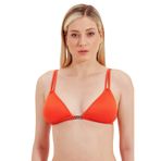 Zeki Aksesuar Detaylı Üçgen Turuncu Bikini Üst, 40 Beden, Kadın