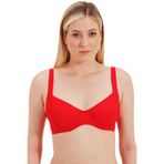 Zeki Kadın Kapsız Bikini Üstü, Kırmızı, 38 Beden