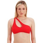 Zeki Kadın Tek Omuz Kırmızı Bikini Üstü, 38 Beden
