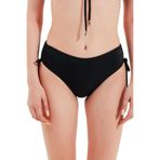 Zeki Kadın Yüksel Bel Yan Büzgülü Siyah Bikini Alt, 46 Beden