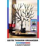 Zeki Karga Siyah Geyik Tasarım Takı Standı Yüzük Küpe Organizer Kolay Montajlı