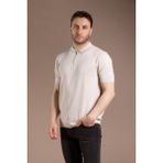 Zeki Özer Erkek Bej Basic Triko T-Shirt - XL