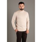 Zeki Özer Erkek Bej Desenli Balıkçı Triko