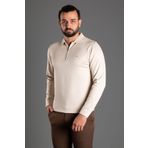 ZEKİ ÖZER ERKEK BEJ POLO YAKA FERMUARLI TRİKO KAZAK CNL07257K022