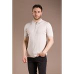 Zeki Özer Erkek Bej Triko T-Shirt - M