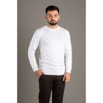 Zeki Özer Erkek Beyaz Basic O Yaka Triko - 2XL