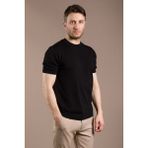 Zeki Özer Erkek Siyah Basic Triko O Yaka T-Shirt - 2XL