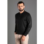 ZEKİ ÖZER ERKEK SİYAH POLO YAKA FERMUARLI TRİKO KAZAK CNL07257K022