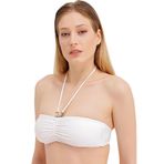 Zeki Straplez Beyaz Bikini Üst, 36 Beden, Kadın