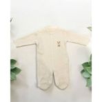 Zekids Bebek Çıtçıtlı Kedi Işlemeli Tulum - Bej - 6 - 9 Ay
