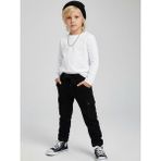Zekids Erkek Çocuk Bürümcük Beli Lastikli Kargo Pantolon - Siyah - 6 - 7 Yaş