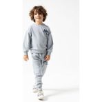Zekids Erkek Çocuk Pamuklu New 54 Yazılı Eşofman Takım - 11 - 12 Yaş - Gri