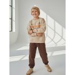 Zekids Erkek Çocuk Yumuşak Dokulu Enjoy The Life Yazılı Eşofman Takım - 11 - 12 Yaş - Bej