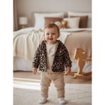Zekids Kız Çocuk Leopar Desenli Ceketli 3'lü Takım - Renkli - 9 - 12 Ay