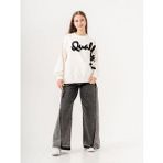 Zekids Kız Çocuk Quality Yazılı Pamuklu Sweatshirt - Ekru - 14 - 15 Yaş
