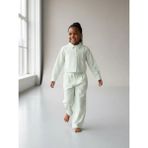 Zekids Kız Çocuk Taş Detaylı Tasarım Ince Dokulu Ceket ve Pantolonlu Takım - 8 Yaş - Mint