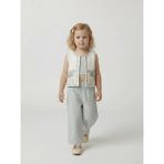Zekids Kız Çocuk Yelek Crop Pantolon Üçlü Tasarım Takım - 4 Yaş - Renkli
